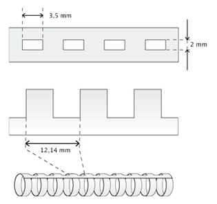 Plastik-Effekt-Bindung in Euroteilung / Perl-Bindung